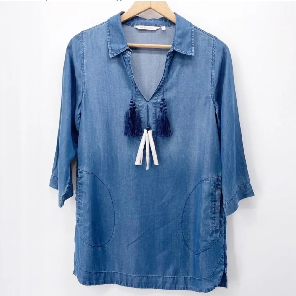 Soft Surroundings Tencel Tassel Tunic Top Size XS